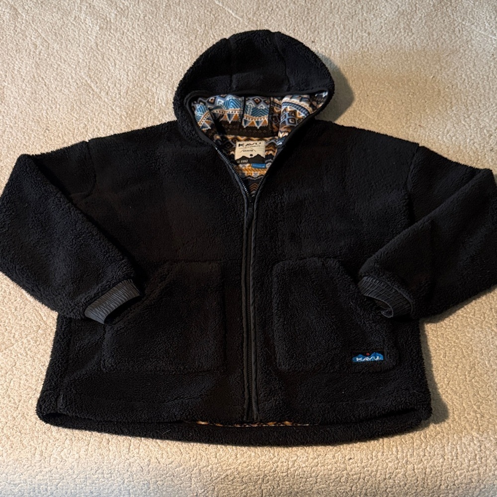 Kavu Black Fleece Utility Jacket Medium